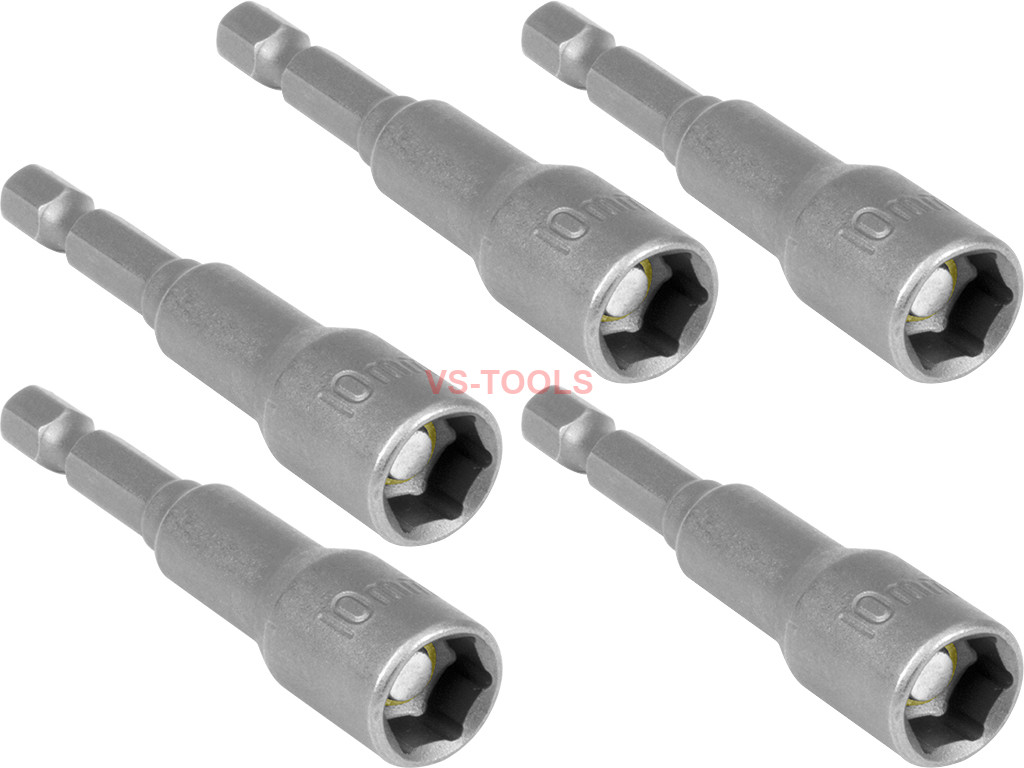5pcs ¼ Hex 10mm 65mm Professional Metric Socket Nut Drivers eBay